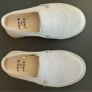 Janie and Jack Kids Light Gray Slip-On Sneakers